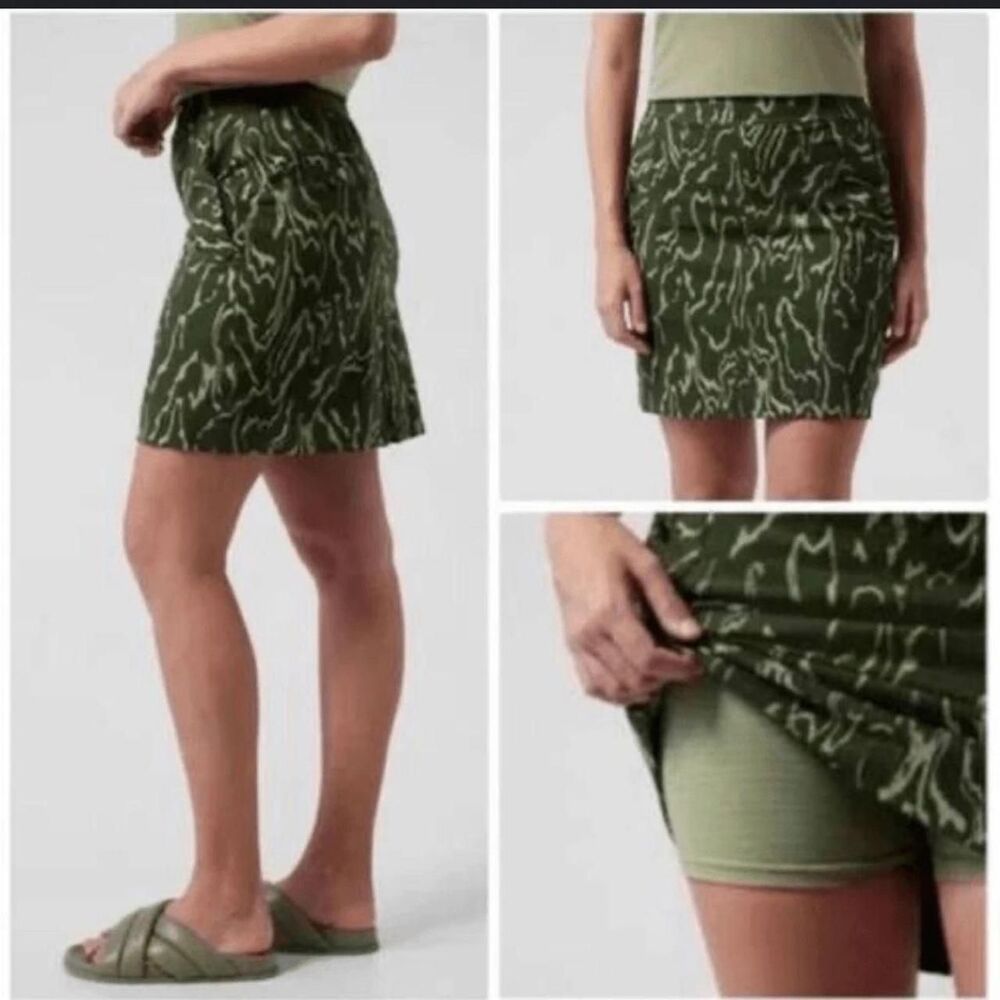 Athleta Green Olive Khaki Skirt Vienna Cargo Eucalyptus Camo 14